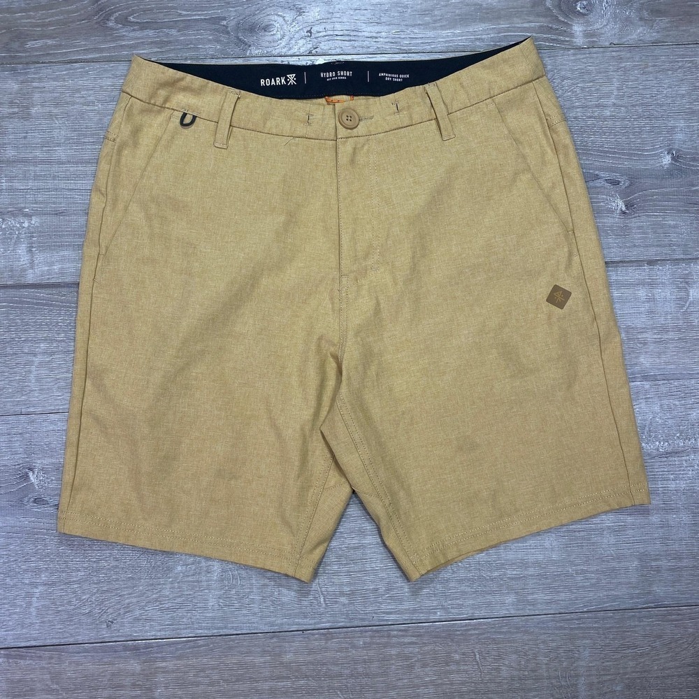 Roark Hybro‎ Short Mens 31 Yellow Polyester Amphibious Quick Dry 9 inch Inseam